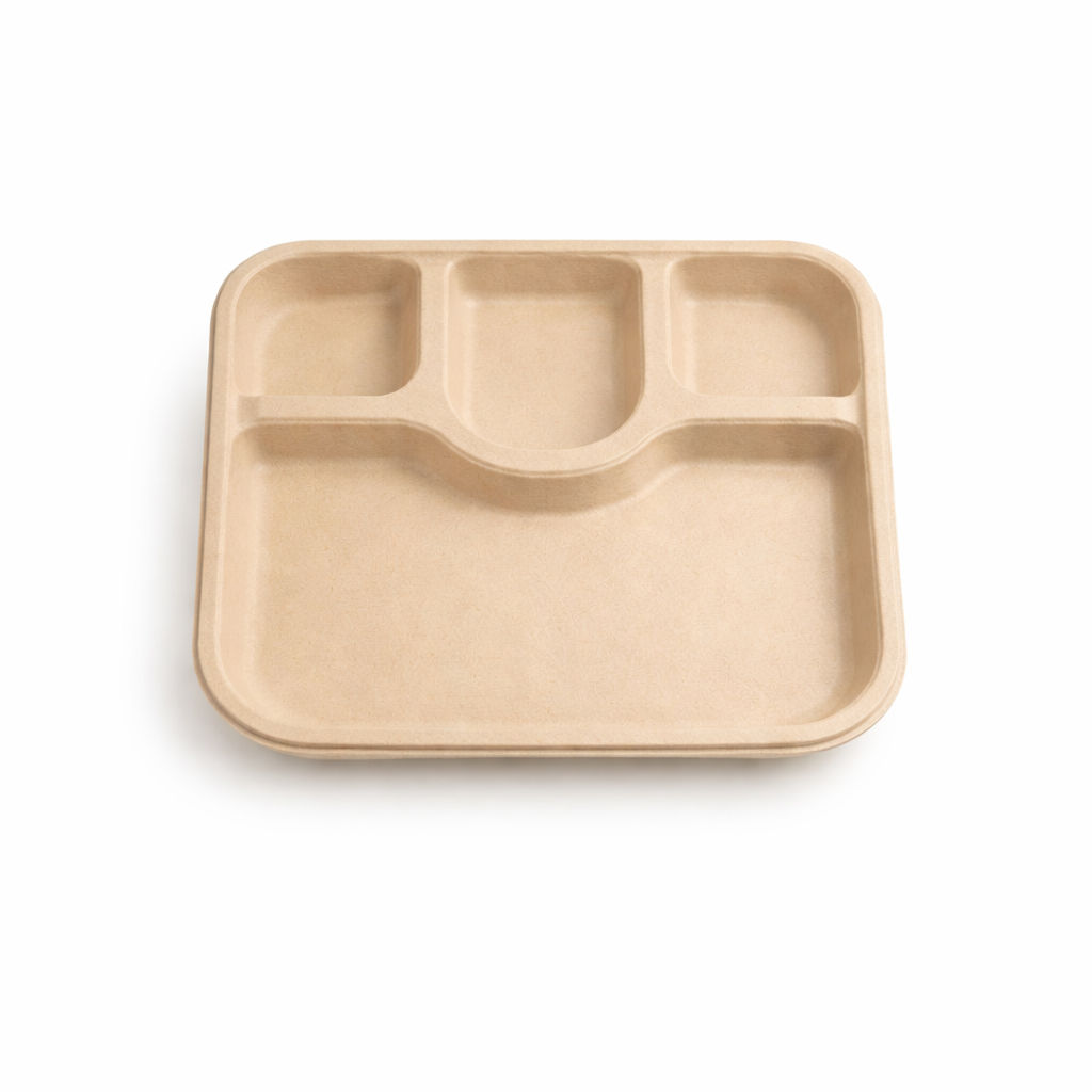 Ecosphere 4 Compartments Tray Bagasse Compostable